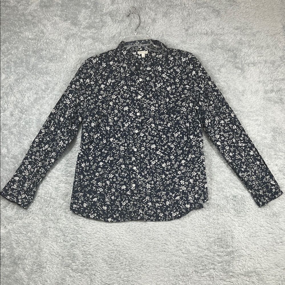 Talbots Dark Blue Floral Men's Casual Shirt